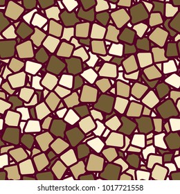 Seamless pattern. Chaotically located multicolored rounded quadrangles. Fashionable camouflage.