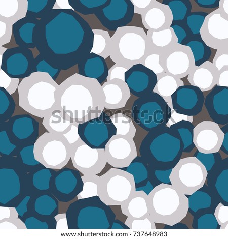 Seamless pattern. Chaotically scattered curves of the circle. Stylish camouflage.