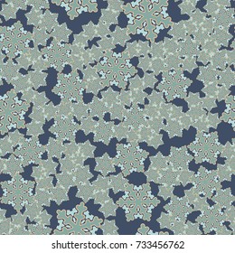 Seamless pattern. Chaotically scattered snowflakes.