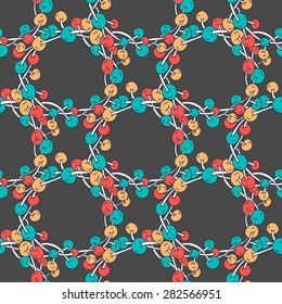 Seamless pattern and a chaplet of mushrooms