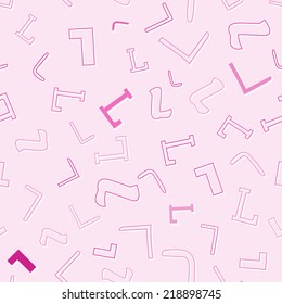 seamless pattern with character L, pink background, vector