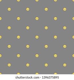 Seamless pattern with characters. Smile. Emotions of happiness. Smileys. Hand-drawn.
