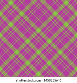 Seamless pattern in charming bright pink and green colors for plaid, fabric, textile, clothes, tablecloth and other things. 