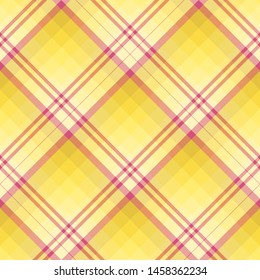 Seamless pattern in charming yellow and pink colors for plaid, fabric, textile, clothes, tablecloth and other things. Vector image. 2