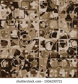 Seamless pattern. Check camouflage consisting of autumn colors. Fashionable texture. Intersecting geometric shapes. Designed for fabrics, interiors & other creativity.