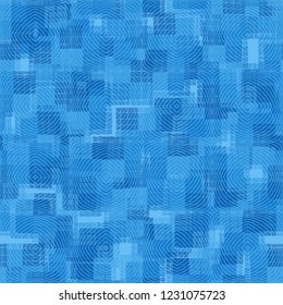 Seamless pattern. Check camouflage and magnetic fields. Ice shades.