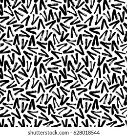 Seamless pattern with check mark. Ink illustration. Hand drawn graphic ornament for wrapping paper. 