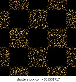 Seamless pattern in a checkerboard pattern. Black and sand squares. Chess floor. Vector.