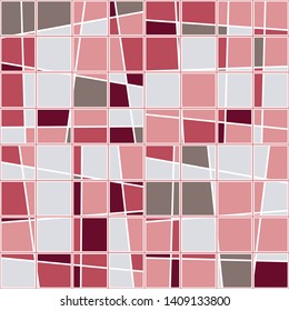 Seamless pattern. Checkered pattern. Asymmetrically cut squares. Nice colors.