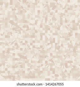 Seamless pattern. Checkered background. Messy strokes. The colors are old paper, with shades of yellow and brown. Camouflage.