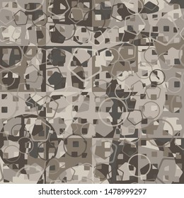 Seamless pattern. Checkered camo of desert paints. Camouflage for women of fashion. Intersecting geometric shapes. Designed for fabrics, interiors & other creativity.