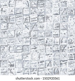 Seamless pattern. Checkered camouflage consisting of casually painted squares. Colors of the winter landscape.