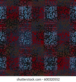 Seamless pattern. Checkered camouflage. Grunge style. Fashionable drawing. Good for children. Flat.
