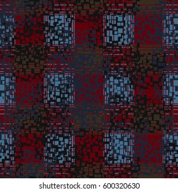 Seamless pattern. Checkered camouflage. Grunge style. Fashionable drawing. Good for children. Flat.