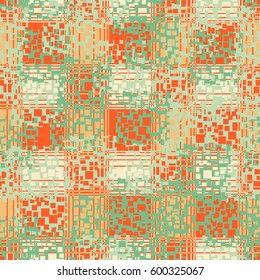 Seamless pattern. Checkered camouflage. Grunge style. Fashionable drawing. Good for children. Flat.