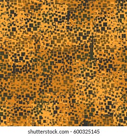 Seamless pattern. Checkered camouflage. Grunge style. Fashionable drawing. Good for children. Flat.
