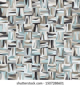 Seamless pattern. Checkered camouflage. Many shades. Chaos of colors. Fashionable texture.