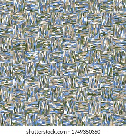 Seamless pattern. Checkered camouflage. Many shades. Chaos of colors. Fashionable texture.