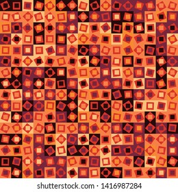 Seamless pattern. Checkered camouflage of unusual structure. The colors of the desert. Shades of yellow and brown.