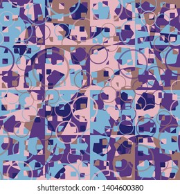 Seamless pattern. Checkered camouflage for urban fashionistas. The harmonious combination of colors. Intersecting geometric shapes. Designed for fabrics, interiors & other creativity.