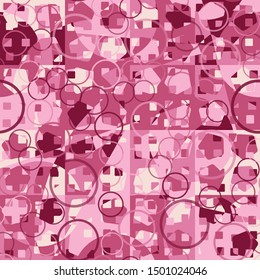 Seamless pattern. Checkered camouflage for urban fashionistas. The harmonious combination of colors. Intersecting geometric shapes. Designed for fabrics, interiors & other creativity.
