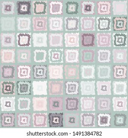 Seamless pattern. Checkered camouflage. A variety of shades. Strokes of a rough brush. Grunge style.
