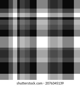 Seamless pattern. Checkered monochrome cloth texture. Print for shirts and textiles. Black and white illustration