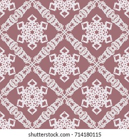 Seamless pattern. Checkered picture with snowflakes.
