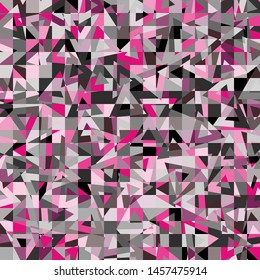 Seamless pattern. The checkered structure intersects with randomly scattered triangles. Chaotic colors.