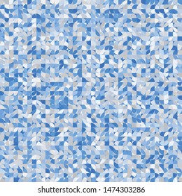 Seamless pattern. The checkered structure intersects with wavy lines. Winter paint.
