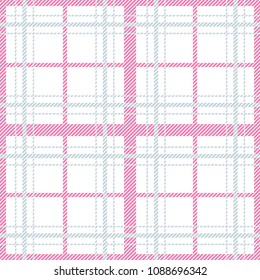 Seamless pattern with checkered tablecloth ornament. Pastel colors tartan vector background.