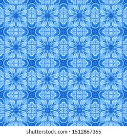 Seamless pattern. Checkered texture. Blue tint.