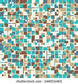 Seamless pattern. Checkered texture with chaos of squares. The game of colors.