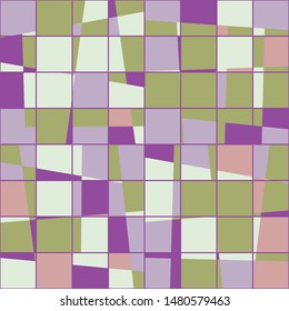 Seamless pattern. Checkered texture. Cut squares. Harmonious colors.