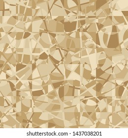 Seamless pattern. The checkered texture intersects with chaotically laid broken circles. The colors of old paper. Use for fabrics, interiors and other design.