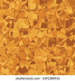 Seamless pattern. The checkered texture intersects with chaotically laid broken circles. The colors of old paper. Use for fabrics, interiors and other design.