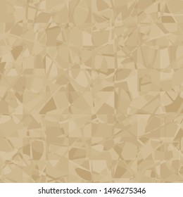 Seamless pattern. The checkered texture intersects with chaotically laid broken circles. The colors of old paper. Use for fabrics, interiors and other design.