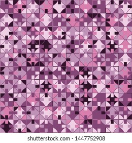 Seamless pattern. Checkered texture with openwork structure. Chaotic colored elements.