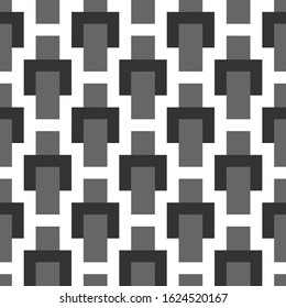 Seamless pattern. Checks, figures ornament. Ethnic motif. Tiles, forms backdrop. Geometric background. Squares, rectangles, curves wallpaper. Mosaic illustration. Digital paper, abstract . Vector