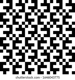 Seamless pattern. Checks, figures ornament. Squares, shapes wallpaper. Ethnic motif. Tiles, forms backdrop. Geometric background. Mosaic illustration. Digital paper, textile print, abstract. Vector.