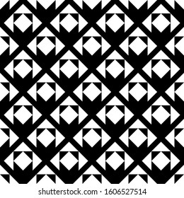 Seamless pattern. Checks, figures. Rhombuses, triangles ornament. Diamonds, triangular shapes wallpaper. Tiles, polygons background. Squares, forms backdrop. Digital paper, textile print, abstract.