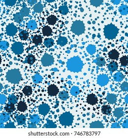 Seamless pattern. Cheerful camouflage. Drops and sprays. Five-color palette. For 3D models and design works.