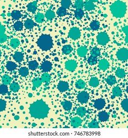Seamless pattern. Cheerful camouflage. Drops and sprays. Five-color palette. For 3D models and design works.