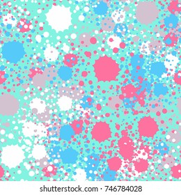 Seamless pattern. Cheerful camouflage. Drops and sprays. Five-color palette. For 3D models and design works.