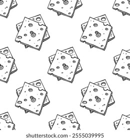 Seamless pattern with cheese doodle for decorative print, wrapping paper, greeting cards, wallpaper and fabric