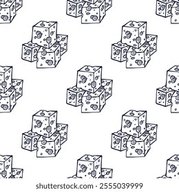 Seamless pattern with cheese doodle for decorative print, wrapping paper, greeting cards, wallpaper and fabric