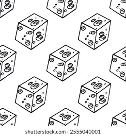 Seamless pattern with cheese doodle for decorative print, wrapping paper, greeting cards, wallpaper and fabric