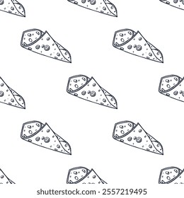 Seamless pattern with cheese doodle for decorative print, wrapping paper, greeting cards, wallpaper and fabric