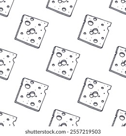 Seamless pattern with cheese doodle for decorative print, wrapping paper, greeting cards, wallpaper and fabric