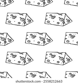 Seamless pattern with cheese doodle for decorative print, wrapping paper, greeting cards, wallpaper and fabric